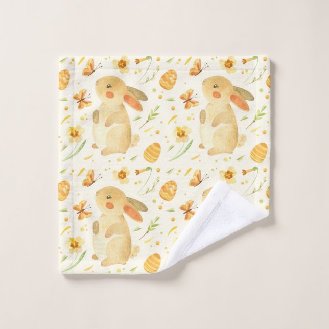 Niedlich Ostern Bunny Eggs Mustergeschenk, Happy O Waschlappen (Waschlappen)