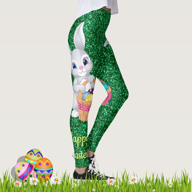 Niedlich Ostern Bunny Green Imitats Glitzer Leggin Leggings (Von Creator hochgeladen)