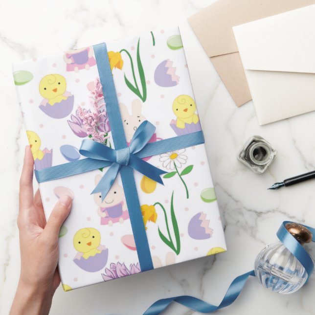 Niedlich Ostern Bunny Holiday gekacheltes Party Pa Geschenkpapier (Schenken)