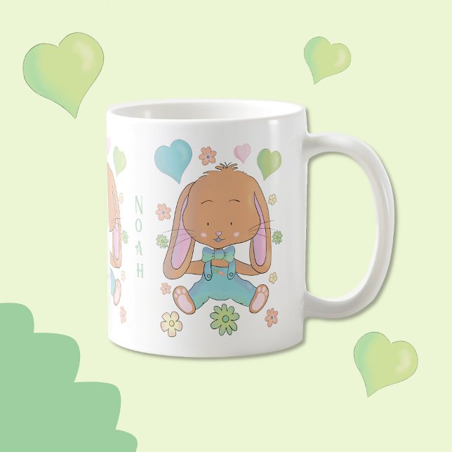 Niedlich Ostern Bunny Kid Kakao Tasse mit Namen (Cute Easter bunny kid cocoa mug .)