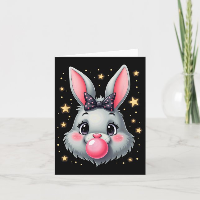 Niedlich Ostern Bunny Rabbit Bubble Gum 2 Karte (Vorderseite)