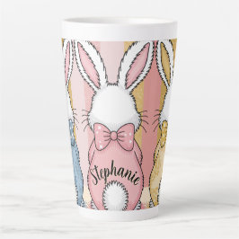 Niedlich Ostern Bunny Trio Pastel Tierdruck, Name Milchtasse
