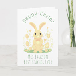 Niedlich Ostern Bunny und Gold Eier Bester Lehrer  Karte