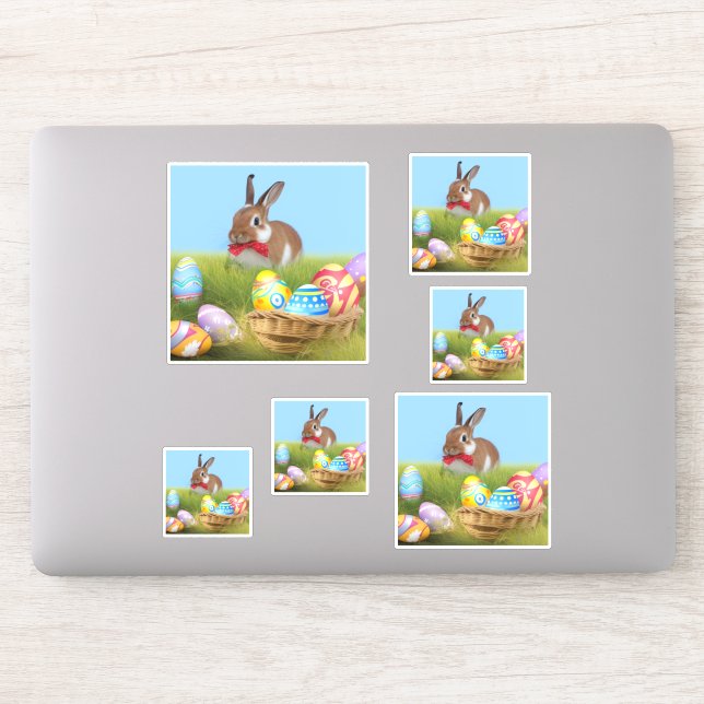 Niedlich Ostern-Bunnyum für eine positive Stimmung Aufkleber (Computer)