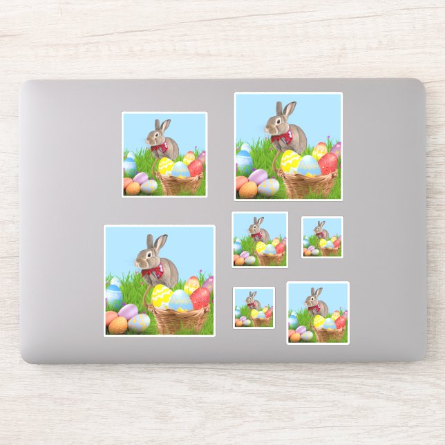 Niedlich Ostern-Bunnyum für eine positive Stimmung Aufkleber (Computer)