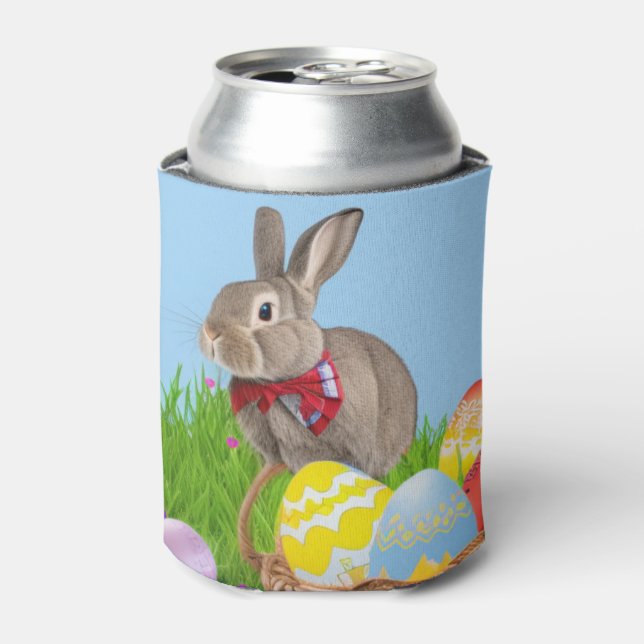 Niedlich Ostern-Bunnyum für eine positive Stimmung Dosenkühler (Kanne Vorderseite)