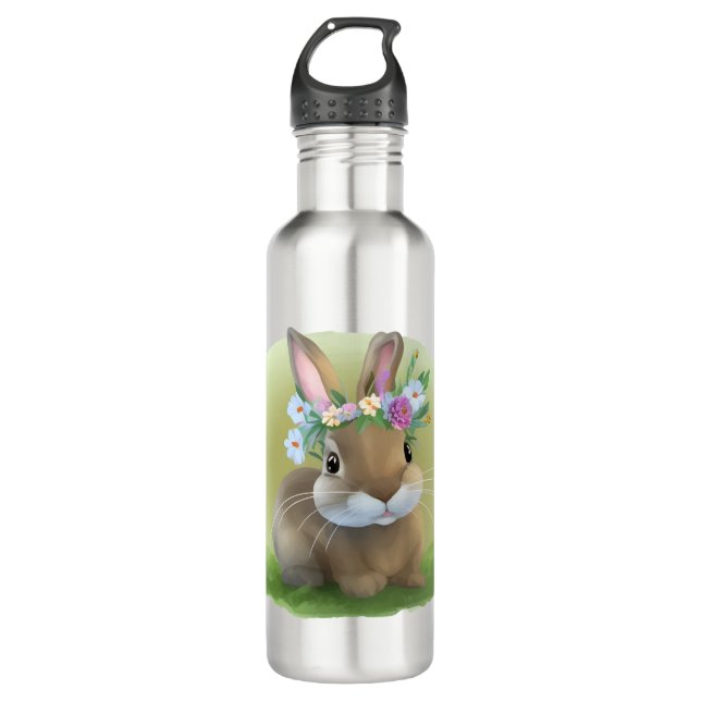 Niedlich Ostern-Bunnyum für eine positive Stimmung Edelstahlflasche (Vorderseite)