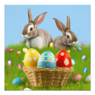 Niedlich Ostern-Bunnyum für eine positive Stimmung Fotodruck