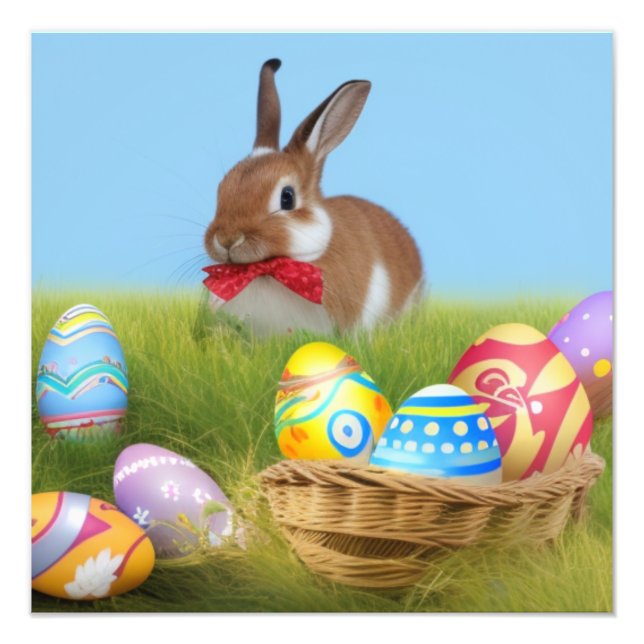 Niedlich Ostern-Bunnyum für eine positive Stimmung Fotodruck (Vorne)