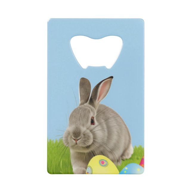 Niedlich Ostern-Bunnyum für eine positive Stimmung Geldbeutel Flaschenöffner (Vorderseite)