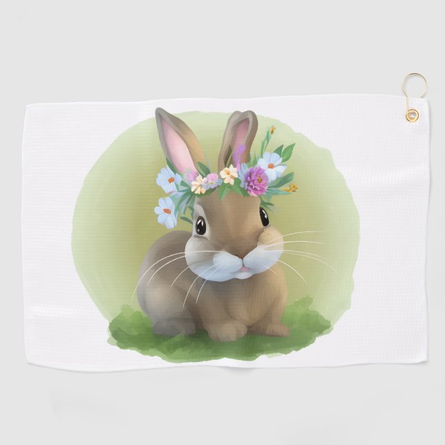 Niedlich Ostern-Bunnyum für eine positive Stimmung Golfhandtuch (Horizontal)