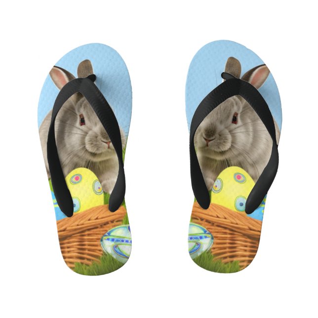 Niedlich Ostern-Bunnyum für eine positive Stimmung Kinderbadesandalen (Fußbett)
