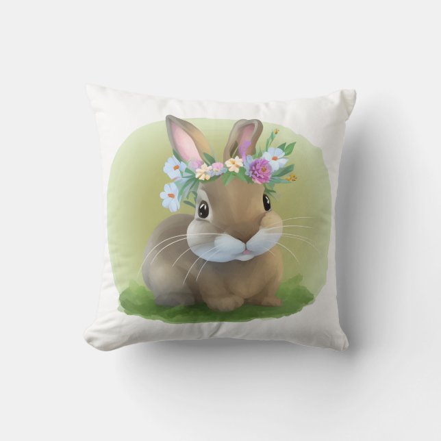 Niedlich Ostern-Bunnyum für eine positive Stimmung Kissen (Vorderseite)