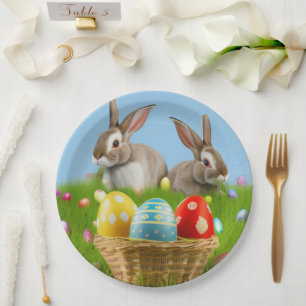Niedlich Ostern-Bunnyum für eine positive Stimmung Pappteller