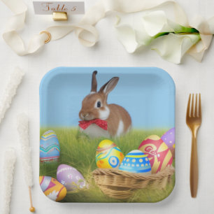 Niedlich Ostern-Bunnyum für eine positive Stimmung Pappteller