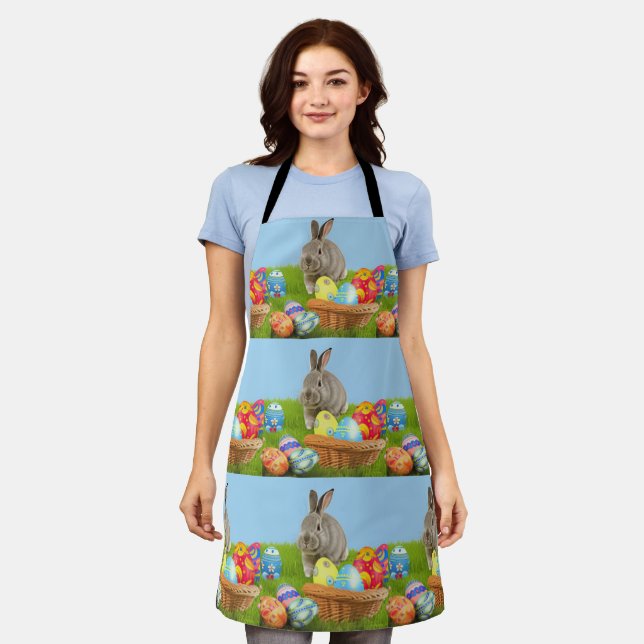 Niedlich Ostern-Bunnyum für eine positive Stimmung Schürze (Getragen)
