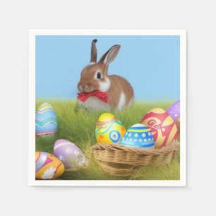 Niedlich Ostern-Bunnyum für eine positive Stimmung Serviette