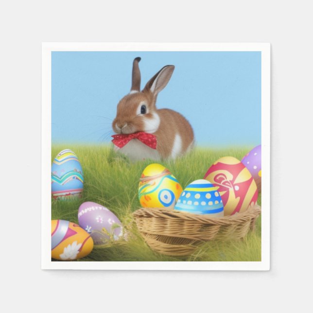 Niedlich Ostern-Bunnyum für eine positive Stimmung Serviette (Vorderseite)