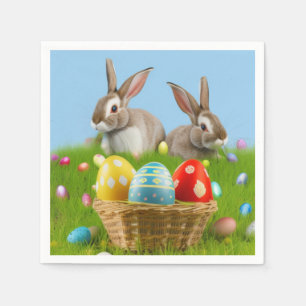 Niedlich Ostern-Bunnyum für eine positive Stimmung Serviette