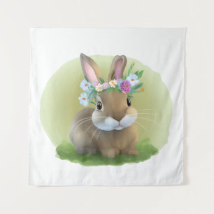 Niedlich Ostern-Bunnyum für eine positive Stimmung Wandteppich