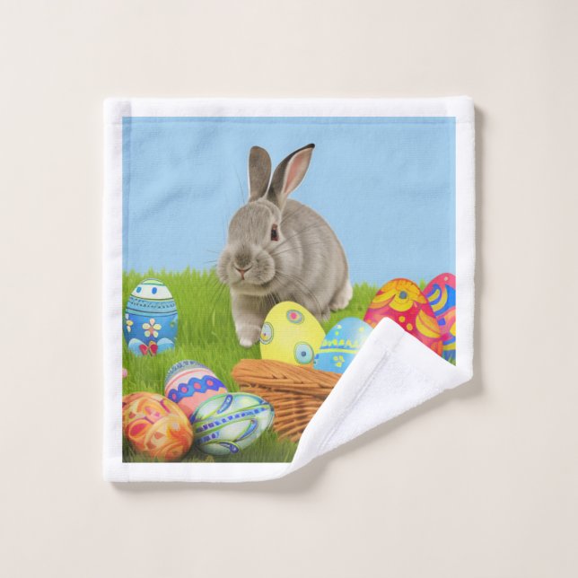 Niedlich Ostern-Bunnyum für eine positive Stimmung Waschlappen (Waschlappen)