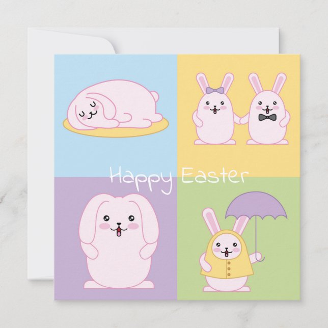 Niedlich Ostern Einladung (Vorderseite)