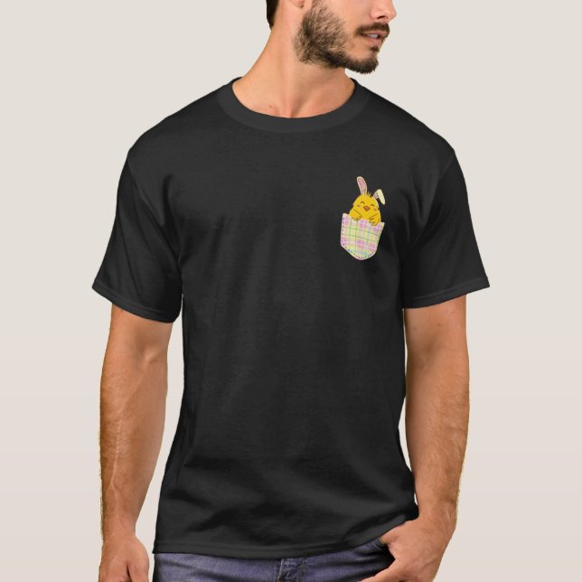 Niedlich Ostern Kick Bunny Pocket T Shirt - Ostern (Vorderseite)