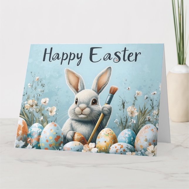 Niedlich Ostern Sonnenanbeter: Springtime Art Karte (Vorderseite)