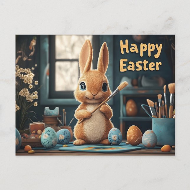 Niedlich Ostern Sonnenanbeter: Springtime Art Postkarte (Vorderseite)
