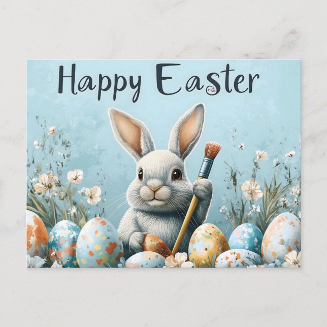 Niedlich Ostern Sonnenanbeter: Springtime Art Postkarte (Vorderseite)