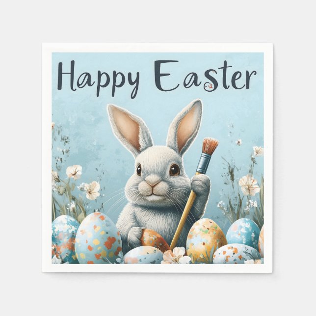 Niedlich Ostern Sonnenanbeter: Springtime Art Serviette (Vorderseite)