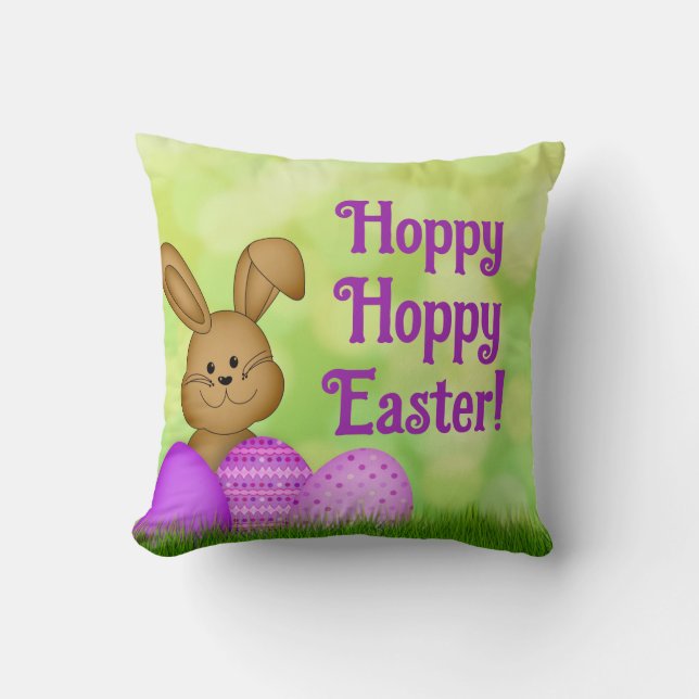 Niedlich Ostern Sonniger Frühling Farbe Grün Lila Kissen (Vorderseite)