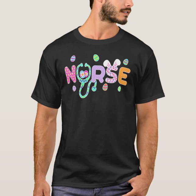 Niedlich Osternurse Bunny Oars Happy Ostereier Ou  T-Shirt (Vorderseite)