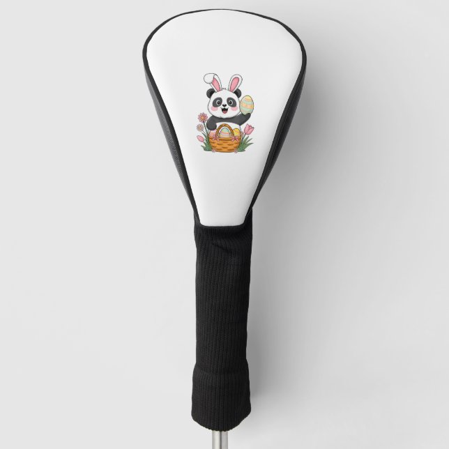 Niedlich Osterpanda Bunny Rabbit Ostereier Korb P Golf Headcover (Vorderseite)