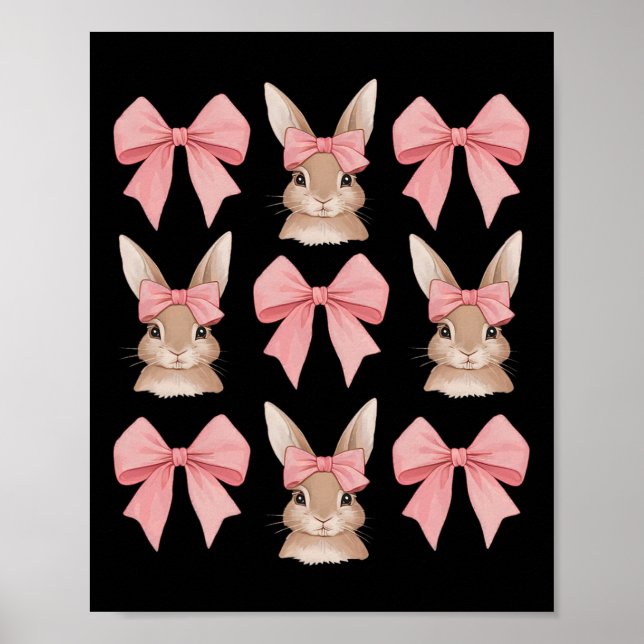 Niedlich Ostersonnengesicht Coquette Bow Osterfeie Poster (Vorne)