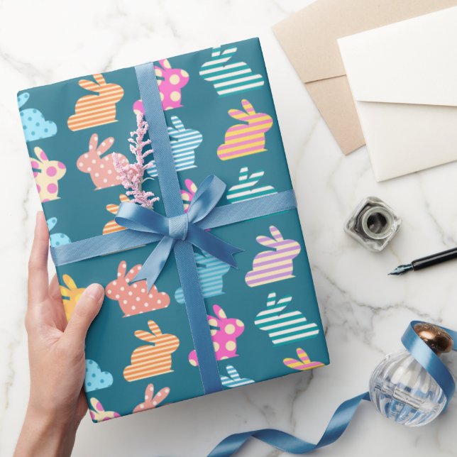 Niedlich Ostersonnenmuster Blau Geschenkpapier (Schenken)