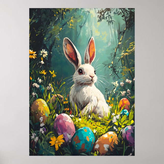Niedlich Ostersonnige Malerei Poster (Vorne)