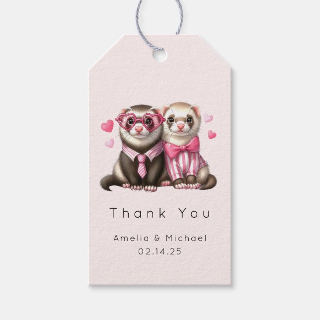 Niedlich Otter Couple in Liebe Valentine's Danke Geschenkanhänger (Vorderseite)