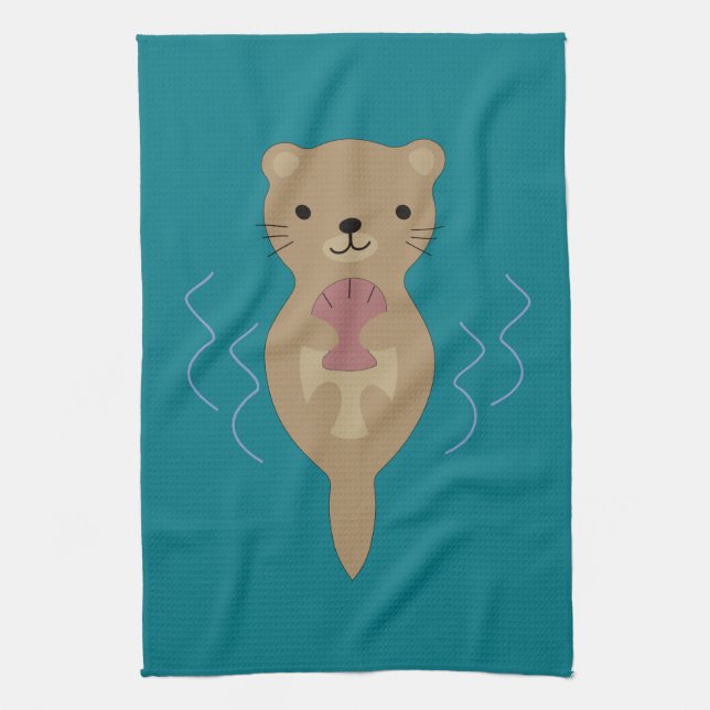 Niedlich Otter Geschirrtuch (Vertikal)