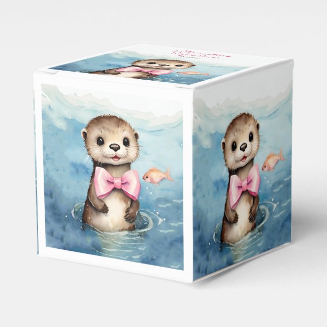 Niedlich Otter Girl Baby Duschbox Geschenkschachtel (Vorderseite)