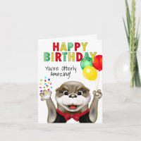Niedlich Otter in Tuxedo Happy Birthday