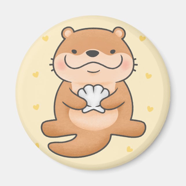 Niedlich Otter Magnet (Vorne)