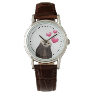 Niedlich Otter mit Liebe Herz Armbanduhr