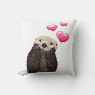 Niedlich Otter mit Liebe Herz Kissen