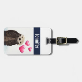 Niedlich Otter mit rosa Liebe Herz Gepäckanhänger