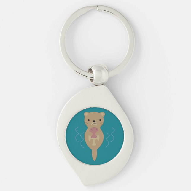Niedlich Otter Schlüsselanhänger (Vorderseite)