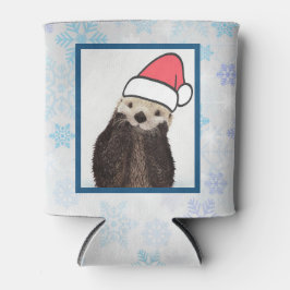 Niedlich Otter Weihnachtsmannmütze Weihnachten tra Dosenkühler