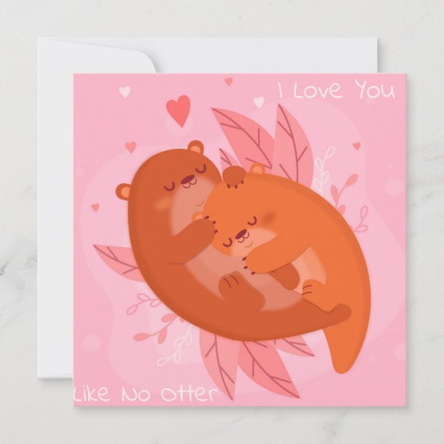 Niedlich Otters Feiertagskarte (Vorderseite)