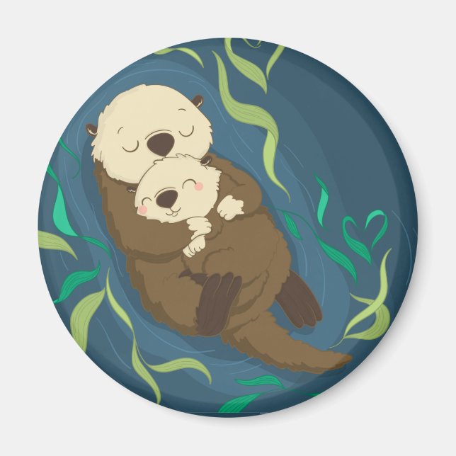 Niedlich Otters Magnet (Vorne)
