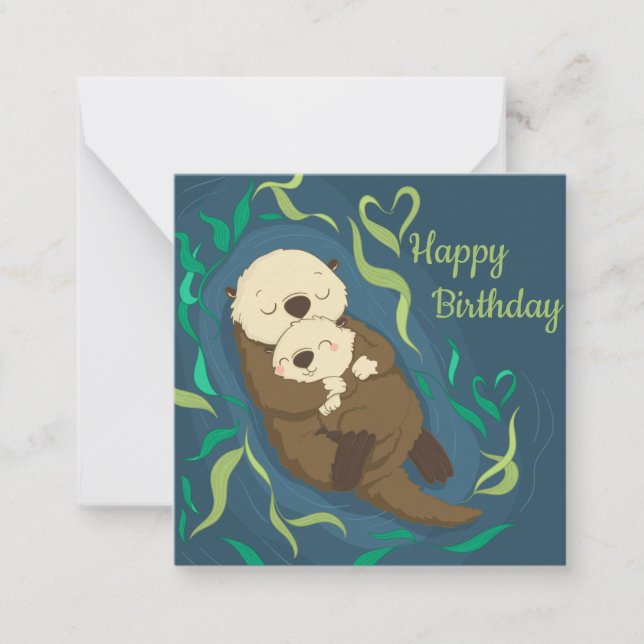Niedlich Otters Mitteilungskarte (Vorderseite)